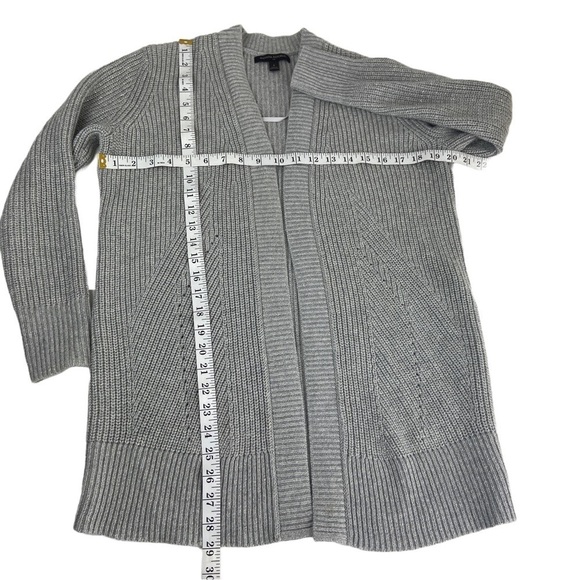 Banana Republic Cardigan Sz S Gray Open Front Oversized Silver Metallic Sparkles - Picture 8 of 11